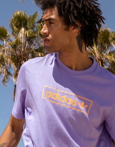 Сиреневая oversized-футболка с логотипом adidas Originals Summer Club-Фиолетовый цвет