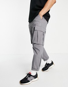 Серые свободные брюки карго в спортивном стиле Topman-Серый