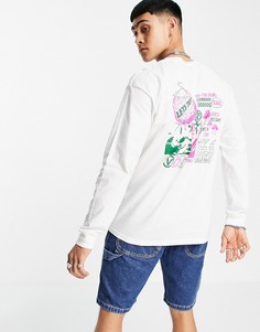 Белый лонгслив с принтом сзади Vans Sights