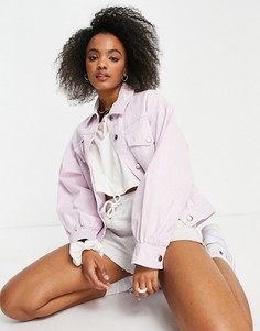 Сиреневая oversized-куртка с эффектом кислотной стирки ASOS DESIGN-Фиолетовый цвет