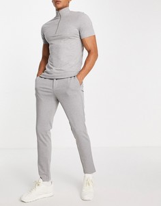 Серые трикотажные строгие брюки со шнурком Jack & Jones Intelligence-Серый