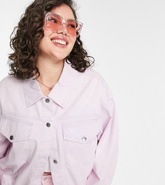 Сиреневая oversized-куртка с эффектом кислотной стирки ASOS DESIGN Curve-Фиолетовый цвет