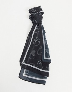 Длинный шарф с принтом Bolongaro Trevor-Черный цвет