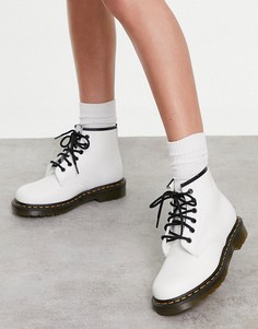 Белые ботинки с 6 парами люверсов Dr. Martens 101-Белый