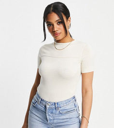 Трикотажное боди песочного цвета Missguided-Белый