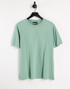 Выбеленная шалфейно-зеленая футболка в стиле "oversized" ASOS DESIGN-Зеленый цвет