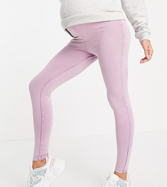 Леггинсы лавандового цвета с эффектом кислотной стирки ASOS DESIGN Maternity-Серый