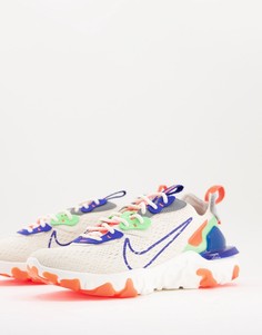 Кроссовки молочного цвета с яркими вставками Nike React Vision-Белый