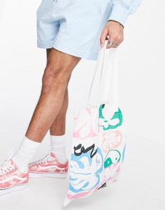 Сумка-тоут из органического хлопка с принтом «Инь и Ян» ASOS DESIGN-Многоцветный
