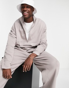 Серый oversized-свитшот на короткой молнии от комплекта ASOS DESIGN