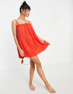 Красное пляжное платье мини свободного кроя ASOS DESIGN-Красный