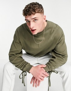 Зеленый oversized свитшот со сборками на рукавах от комплекта ASOS DESIGN-Зеленый цвет