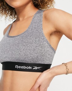 Серый меланжевый спортивный кроп-топ Reebok Simone