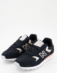 Черные кроссовки с отделкой цвета розового золота New Balance 393-Черный