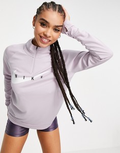 Сиреневый топ с промежуточным слоем и логотипом-галочкой Nike Running-Фиолетовый цвет