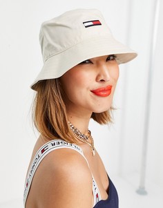 Бежевая панама с логотипом-флагом Tommy Jeans-Белый