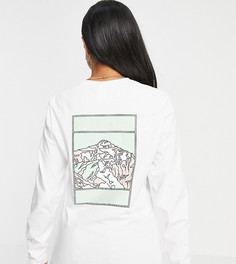 Белый лонгслив с отделкой зеленого цвета The North Face Faces – эксклюзивно для ASOS