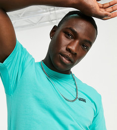 Футболка цвета морской волны с маленьким логотипом Vans – эксклюзивно для ASOS-Голубой