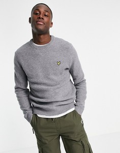 Вязаный джемпер плетения «рогожка» Lyle & Scott-Серый