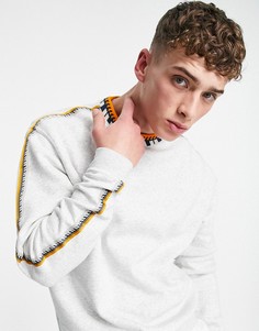 Серый свитшот с отделкой в рубчик adidas Originals