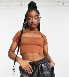 Кроп-топ цвета мокко с вырезом спереди Missguided-Коричневый цвет
