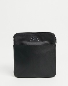 Черная сумка через плечо с логотипом Armani Exchange-Черный цвет