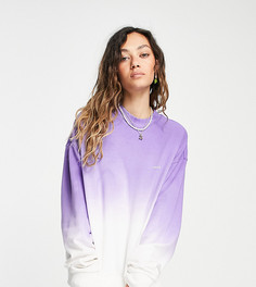 Фиолетовый oversized-свитшот от комплекта из двусторонней ткани с эффектом омбре COLLUSION Unisex-Фиолетовый цвет