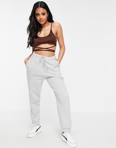 Шоколадный бюстгальтер из трикотажа от пижамного комплекта ASOS DESIGN-Коричневый цвет