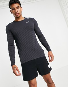 Черный лонгслив Nike Running Techknit Ultra-Черный цвет