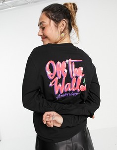 Черный лонгслив с принтом на спинке Vans Sweet-Черный цвет