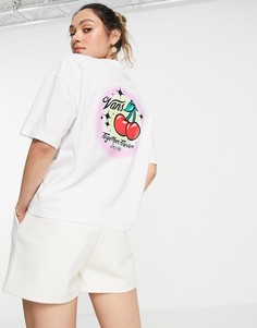 Белая укороченная футболка с принтом на спине Vans Occasion-Белый