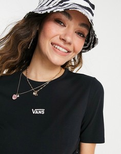 Черная укороченная футболка со сборками Vans Shea-Черный цвет