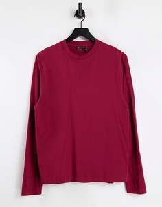 Бордовый лонгслив с круглым вырезом ASOS DESIGN-Красный