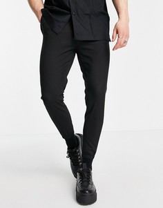 Черные суженные книзу джоггеры в строгом стиле ASOS DESIGN-Черный цвет