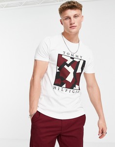Белая футболка с квадратным принтом логотипа Tommy Hilfiger Dazzle-Белый