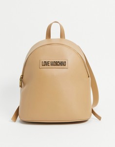 Светло-коричневый рюкзак с логотипом Love Moschino-Коричневый цвет