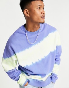 Oversized-свитшот в полоску тай-дай ASOS DESIGN-Многоцветный