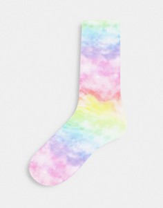 Носки с радужным принтом тай-дай ASOS DESIGN-Многоцветный