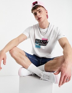 Белая футболка с логотипом приглушенных цветов Tommy Jeans-Белый