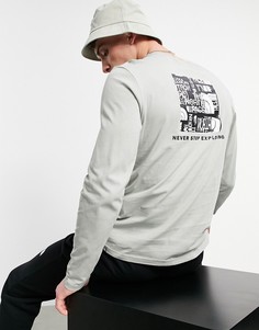 Серый лонгслив с логотипом The North Face Distorted