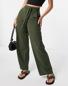 Темно-зеленые трикотажные брюки с широкими штанинами JDY Curley-Зеленый цвет