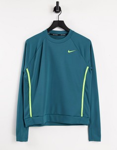 Бирюзовый лонгслив Nike Running Icon Clash-Зеленый цвет