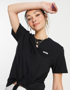Черная футболка с декоративным узлом Vans Junior-Черный цвет