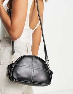 Сумка через плечо с контрастной строчкой Topshop-Черный цвет