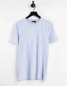 Обтягивающая футболка из органического хлопка ASOS DESIGN-Голубой