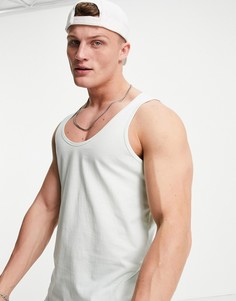 Светло-синяя майка из органического хлопка ASOS DESIGN-Голубой