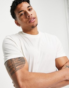 Кремовая футболка из органического хлопка с круглым вырезом ASOS DESIGN-Белый