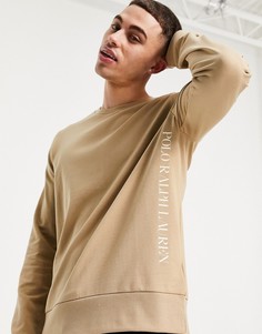 Бежевый свитшот с текстовым логотипом сбоку Polo Ralph Lauren-Светло-бежевый