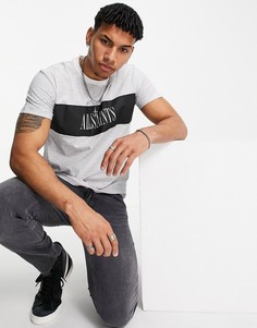 Черная футболка в полоску AllSaints Warren-Черный цвет