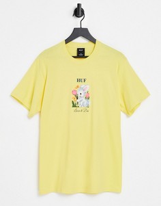 Желтая футболка с надписью "Born To Die" HUF-Желтый